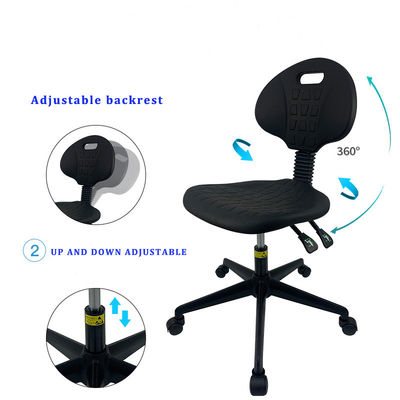 360mm Back Esd Lab Pu Leather Armchair Anti Static Esd Office Chairs Backrest With Armrest