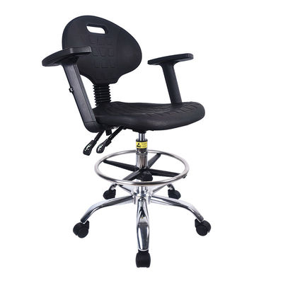 360mm Back Esd Lab Pu Leather Armchair Anti Static Esd Office Chairs Backrest With Armrest