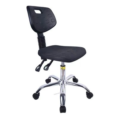 Adjustable ESD PU Leather Chair Industrial Polished Finish Lab Stools With Backsc