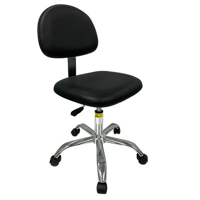 Indoor Industrial Work PU Leather Chairs Cleanroom ESD Saddle Leather Desk Chair