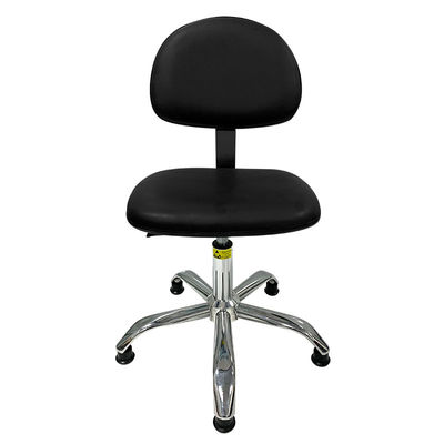 Indoor Industrial Work PU Leather Chairs Cleanroom ESD Saddle Leather Desk Chair