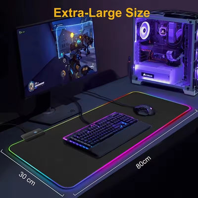 Non Slip PU Mats Stitched Edges Desk Mouse Pad Games Mats PU Foaming